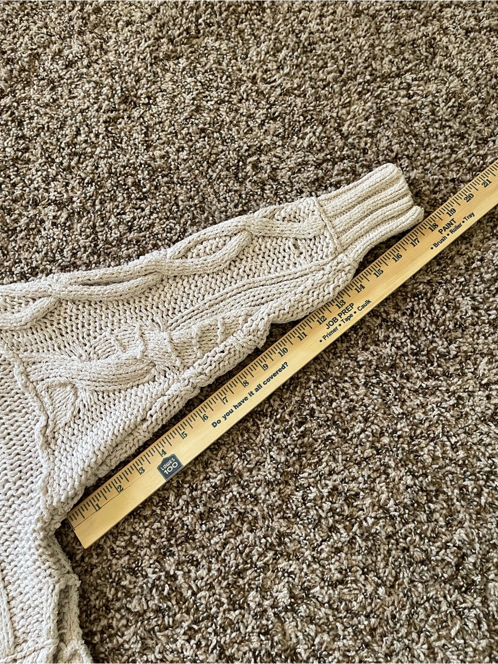 Free People Elan Tierra‎ Cable Knit Hoodie Sweater Cream Gray Size XS Oversized - Picture 10 of 16